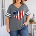 thumbnail image 2 of SIYUDAN Women 250 Years Anniversary Shirt Plus Size V Neck Short Sleeve Patriotic Graphic Tees Tee Shirts Womens, Size XL, 2 of 5