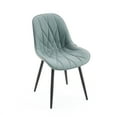 thumbnail image 2 of YOUNIKE Dining Chairs Set of 2, Faux Leather Upholstered Kitchen Chairs, Armless Side Chairs with Ergonomic Backrest, Mid Century Modern Dining Chairs,Grayish Green, 2 of 14