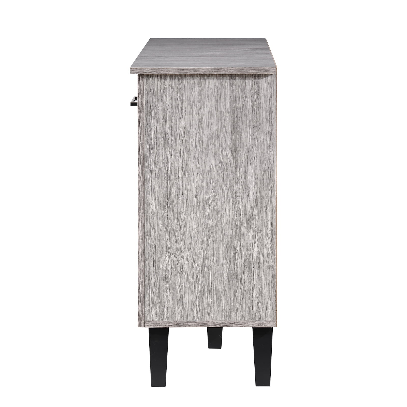 Kadyn Modern Fiberboard Multipurpose Sideboard, Fiberboard Sideboard Buffet Cabinet for Living Room Kitchen, Mid-century Storage Cabinet, Plaid Grey Oak