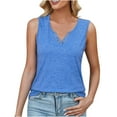 thumbnail image 1 of Yuyuzo Tank Tops for Women Loose Fitted V Neck Sleeveless Basic Tee Lightweight Solid Color T Shirts, 1 of 7