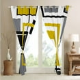 thumbnail image 4 of Erosebridal Abstract Geometry Window Curtains Geometric Square Striped Blackout Curtains Black White Yellow Grey Window Curtains For Bedroom Living Room,Modern Window Treatments 2 Panels 52"Wx63"L, 4 of 6