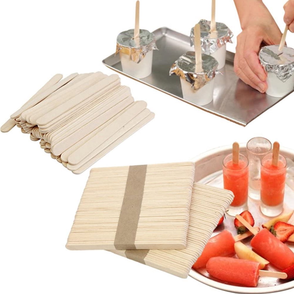 Yajisi 400Pcs Natural Wood Craft Sticks, 4.5 Inch Ice Cream Sticks for DIY Arts and Crafts