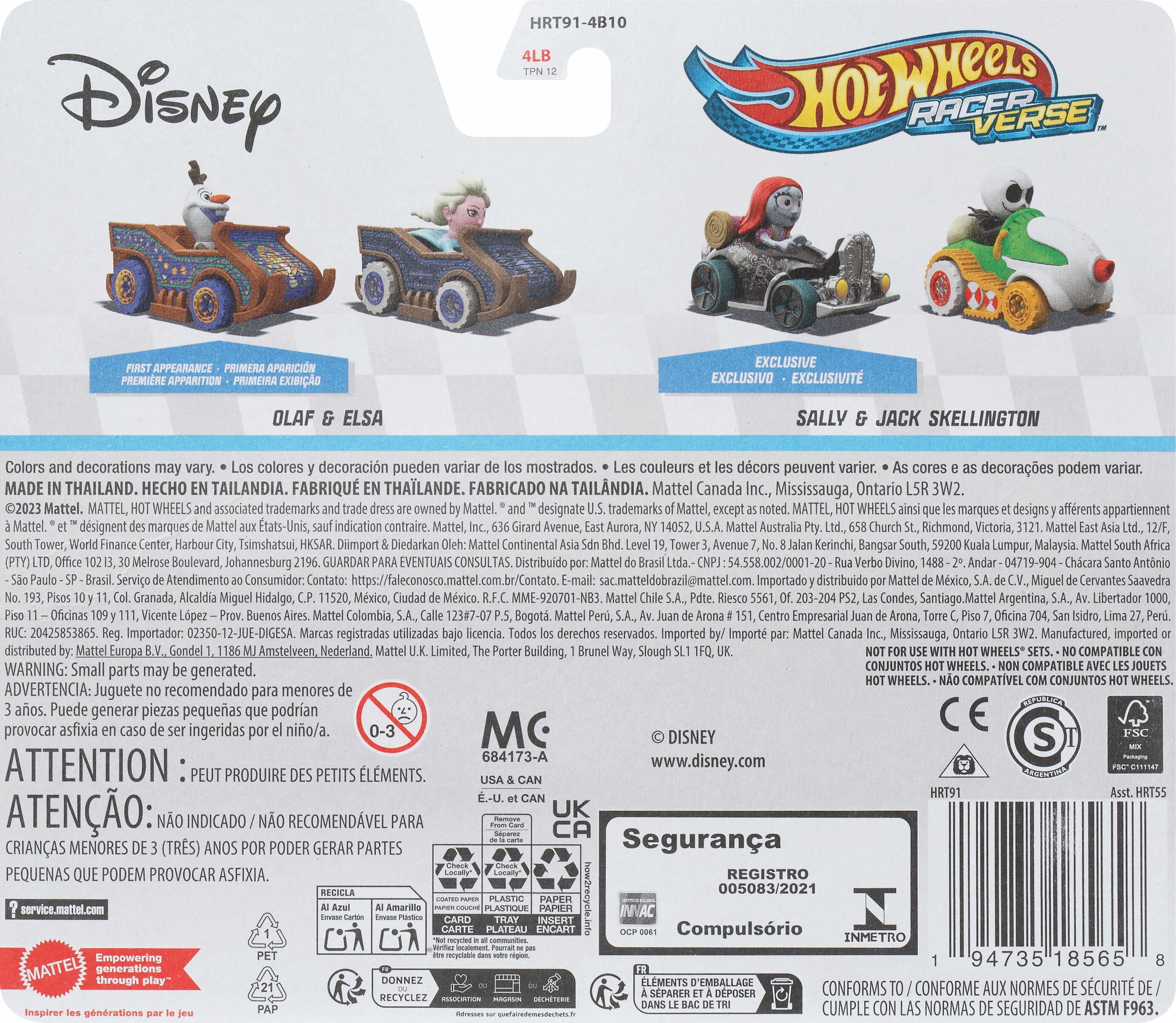 Hot Wheels RacerVerse Die-Cast Cars, Set of 2 Toy Vehicles with Character Drivers (Styles May Vary)