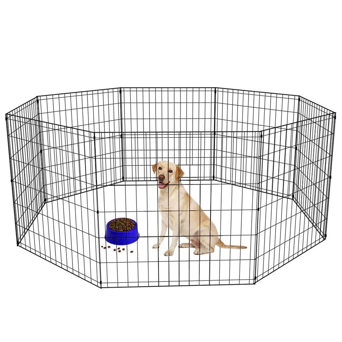 Dkeli Dog Fence Outdoor Dog Playpens for Small Dogs, Portable, Foldable,24 inch