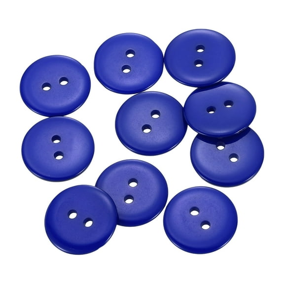 10pcs Resin Sewing Button, 20mm (3/4") 2 Holes Round Craft Buttons, Navy Blue