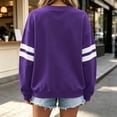 thumbnail image 7 of Hurxie Women's Lightweight Striped Sweatshirts Loose Basic Pullover Color Block Crew Neck Long Sleeve Sweatshirts for Casual Daily Wear, 7 of 7