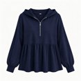 thumbnail image 6 of Cmfcve Peplum Hooded Sweatshirt for Women Casual Half Zip Hoodies Fall Winter Long Sleeve Tops, 6 of 6