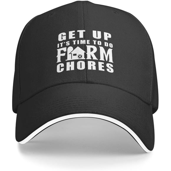 Get Up It's Time to Do Farm Chores Hat Funny Sandwich Visor Golf Baseball Cap Adjustable Dad Hats for Men Women