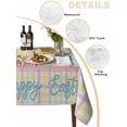 thumbnail image 5 of Easter Rectangle Tablecloth, Vintage Colorful Bunny Eggs Flowers Polka Dot Plaid Waterproof & StainResistant Tablecloth, Washable Oil-proof Table Cover for Dining/Party/Wedding/Buffet 52x70 In, 5 of 9