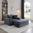 thumbnail image 4 of 52.4" Boneless Chaise Lounge Chair Indoor-Oversized Cloud-Like Cozy Comfy Modular 3-In-1 Sofa Bed for Reading, Living Room& Bedroom Corduroy Couch Sleeper (Gray), 4 of 11