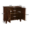 thumbnail image 6 of YANSUN 33.6" Retro Wooden Entryway / Accent Cabinet with Adjustable Shelves, Geometric Display Doors for Living Room, Dining Room, Hallway - Walnut, 6 of 8
