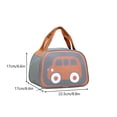 thumbnail image 3 of Lunch Bag for Women,Cute Car Printed Insulated Lunch Tote with Zipper & Handle | PU Leather Waterproof Lunch Box for Office Outdoor Picnic Camping and Study,Gray, 3 of 7