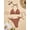 Dark Brown, variant on 2Pcs Women's Bikini Set Strapless Bareback Design Red Swimsuit Sexy Solid Color Summer Swimwear Wrinkle Resistant for Ladies