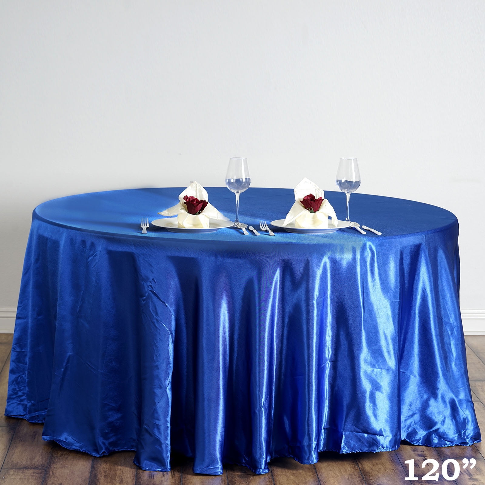 Efavormart 120" Round Satin Tablecloth for Kitchen Dining Catering