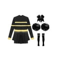 thumbnail image 4 of dPois Costume de Cheerleading pour Filles Déguisement d'Halloween Robe de Fantaisie Cheerleader Uniforme de Cosplay Rave Robe de Fête de Danse Noir A 10, 4 of 7