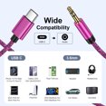 thumbnail image 2 of 3 Pack USB C to 3.5mm Audio Aux Jack Cable, Type C to 3.5mm Headphone Car Stereo Cord Aux to USB C 3.3FT Audio Cable Compatible with iPhone 15 Pro Max 15 Plus, Samsung Galaxy S24 S23 S22, Pink, 2 of 7