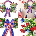 thumbnail image 4 of Fuebueo Patriotic Wreath for Front Door, 17.72 Inch Independence Day Decoration with Red White Blue Flowers and Large Bow, Artificial Americana Wreath for July 4th and Memorial Day, 4 of 7