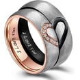 thumbnail image 1 of ORUYROP AnaZoz Bague de Promesse Cœur d'Amour Véritable pour Lui et Elle en Acier Inoxydable, Anneaux de Fiançailles et de Mariage pour Couples, Bague Supérieure, 6 mm, 1 of 7