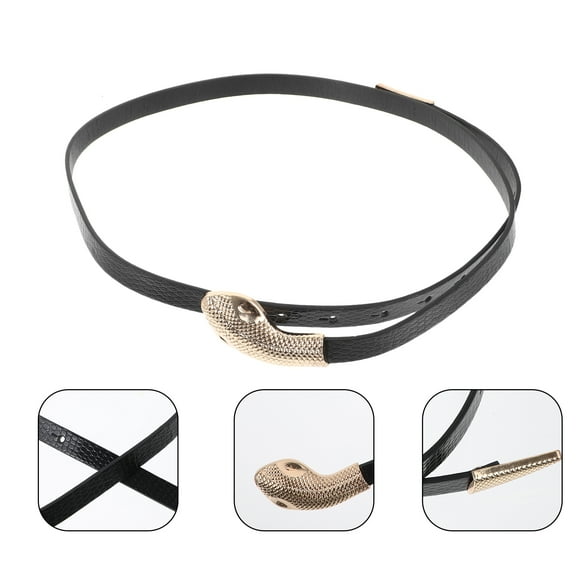 MLINS PU Leather Belt Fashion Snake Shaped Buckle Waist Belt Women Jeans Pants Waist Belt