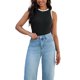 thumbnail image 2 of Camisetas sin mangas de verano de color bloque de canalé para mujer ATHLECHIC L Negro Blanco, 2 of 5
