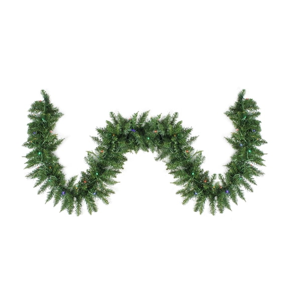 Northlight 9' x 12" Prelit LED Buffalo Fir Artificial Christmas Garland - Multi Lights