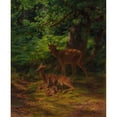 thumbnail image 2 of Rosa Bonheur 15x18 Black Ornate Wood Framed Double Matted Museum Art Print Titled - Deer in Repose (1867), 2 of 5