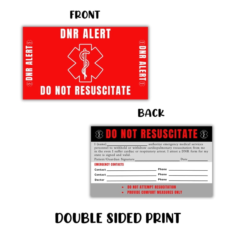 Do Not Resuscitate Stickers – 4" Reflective DNR Decals, Pack Of 2, Waterproof For Car Or Window
