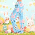 thumbnail image 2 of KHONTS Easter Egg Pajamas Pants for Women Cute Bunny Printed Elastic Waist Sleeppants Lightweight Homewear Stretchy Trousers 04-Light Blue S, 2 of 7