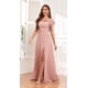 thumbnail image 3 of Vestido de dama de honor CDSSL de chifón naranja quemado, línea A, talla grande, 3 of 7