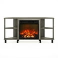 thumbnail image 4 of Furinno Jensen Corner Fireplce TV Stand with Metal Leg for TV up to 55 Inches, French Oak Grey, 4 of 8