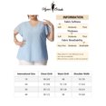 thumbnail image 6 of Agnes Orinda Women's Plus Size Summer Tops V Neck Flare Sleeve Swiss Dots Blouse 2X Sky Blue, 6 of 7