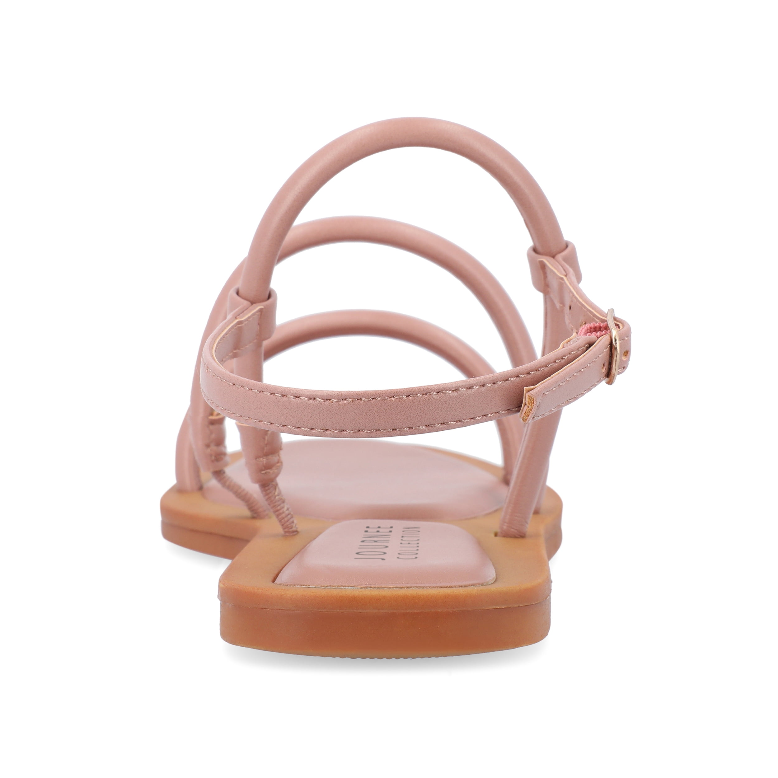 Journee Womens Karrio Buckle Sling Back Flat Sandals