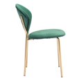 thumbnail image 4 of Zuo 101519 Chaise de Salle à Manger Clyde&44; Vert & Or - Lot de 2, 4 of 11