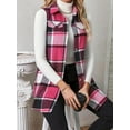 thumbnail image 7 of Cuteduck Womens Sleeveless Plaid Vest Wool Blazer Jackets Cardigan Outerwear Fall Winter Tops S-2XL, 7 of 7