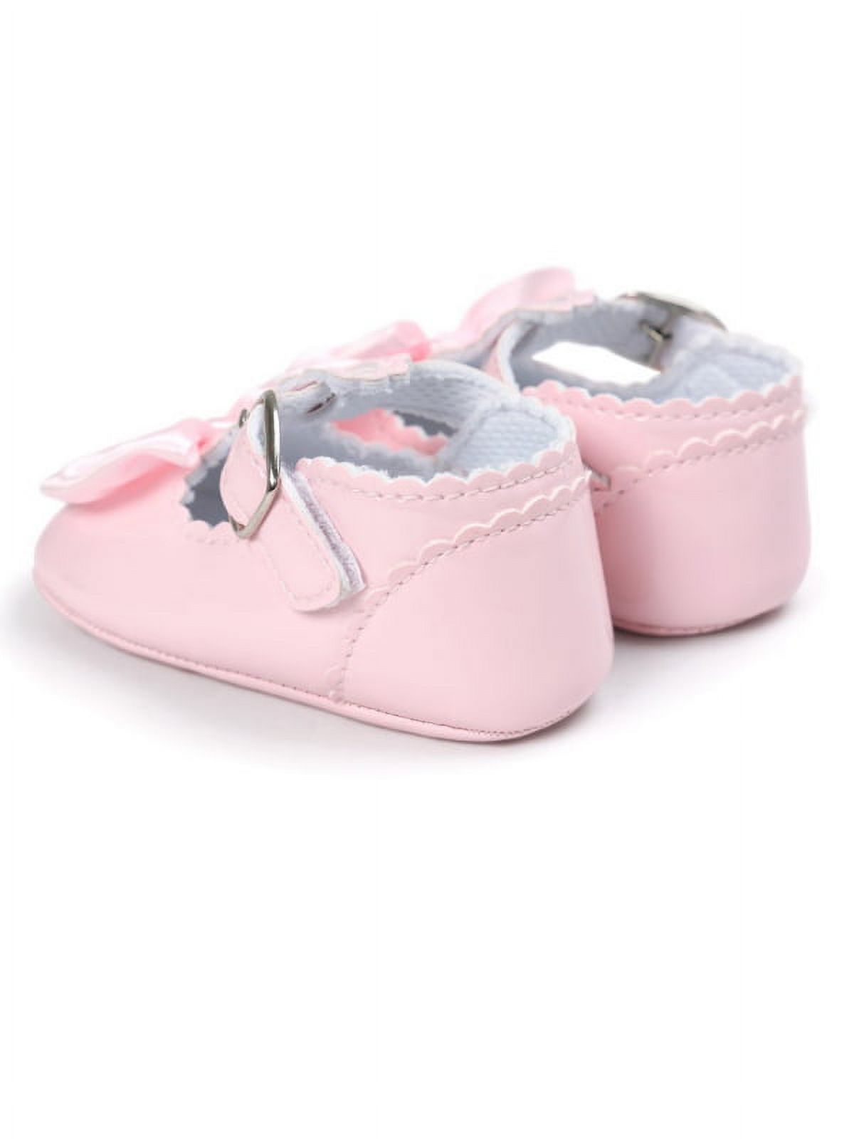 Lavaport Newborn Baby Girls Bowknot Shoes PU Leather Buckle First Walkers - image 5 of 5