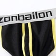 thumbnail image 5 of Men's Nylon Stretch Comfortable Thong Underwear, Yellow, 1-Pack, XL, 5 of 6