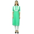 thumbnail image 3 of Phagun Cotton Straight Kurti Tunic With Front Button Casual Kurta, 3 of 3