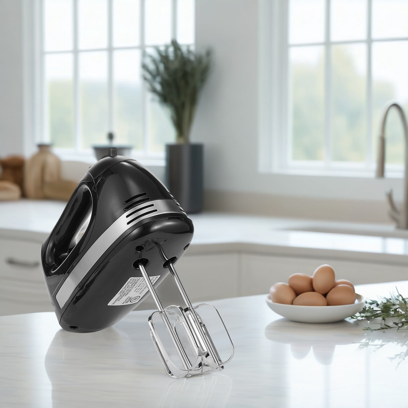 FOHERE Electric Hand Mixer with Storage Case, Compact Handheld Beater, 6 Attachments, 6-Speed