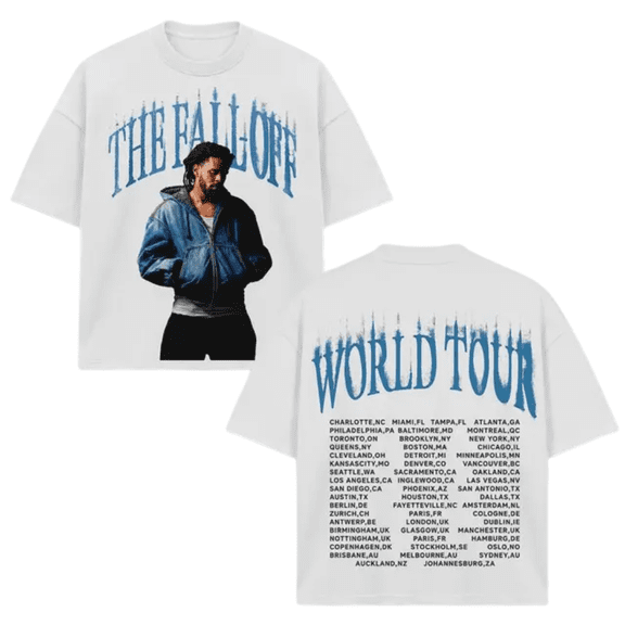 J. Cole The Fall Off World Tour T-Shirt, Hip Hop Rap Concert Graphic Tee, Vintage Album Music Shirt, Unisex Rapper Fan Merch Gift