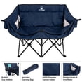 thumbnail image 3 of Wakeman Outdoor Double Camping Chair - Camp Loveseat with Carry Bag, Blue, 3 of 7