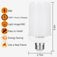 thumbnail image 5 of Y- STOP LED Flame Light Bulbs, Upgraded 4 Modes Fire Light Bulb with Upside Down Effect, E26 Base Flickering Light Bulb for Halloween Decorations, Christmas, Outdoor, Indoor, Home Decor, White, 2 Pac, 5 of 10