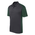 thumbnail image 5 of Yellow Rooster Mens Colorblock Micropique Sport-Wick Polo Iron Grey/ Forest Green 3XL, 5 of 8