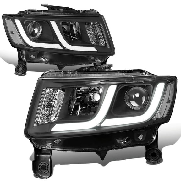 Nuvision for 14-16 Jeep Grand Cherokee LED DRL Projector Headlights Black/Clear