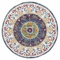 thumbnail image 1 of homeroots Décor 396207 Tapis Rond Bleu et Blanc Orné de Médaillons, 1 of 1