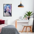 thumbnail image 3 of Stupell Industries Blue Haired Woman Visage Novelty Painting Gray Floater Framed Art Print Wall Art, 21 x 31, 3 of 10
