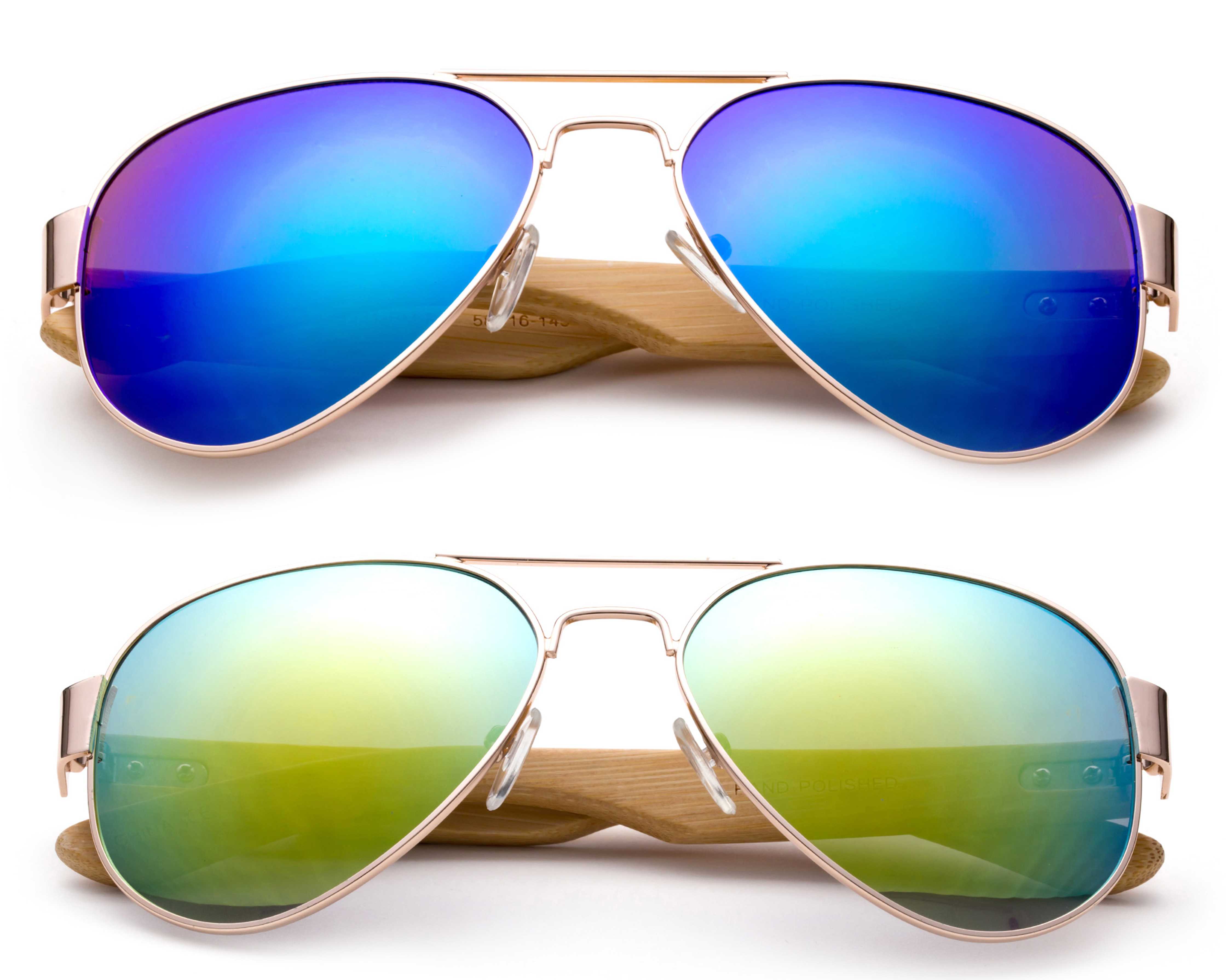 High Qaulity Real Bamboo Arm Aviator Sunglasses Bamboo Sunglasses for Men & Women - image 1 of 3