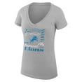 thumbnail image 2 of Women's G-III 4Her by Carl Banks  Heather Gray Detroit Lions Super-Slim Fit Lightweight Collage Team V-Neck T-Shirt, 2 of 3