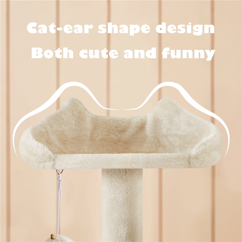 Yaheetech 53.9''H Cat Tree Condo with Scratching Post Tower, Beige