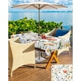 thumbnail image 5 of nqOlkjepod Colored Flower Outdoor Tablecloth with Umbrella Hole & Zipper, Green Leaf Aesthetics Pastel Spring Plant Rectangle Table Cover 52x70 Inch, Waterproof Table Cloth Protector for Patio, 5 of 7