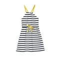 thumbnail image 2 of Kidsy Toddler Baby Girls Striped Peruvian Cotton Dress – Strappy, Long Skirt, Navy Stripe, 3, 2 of 5